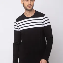 SPYKAR Men Black Striped Sweatshirt-picture-32