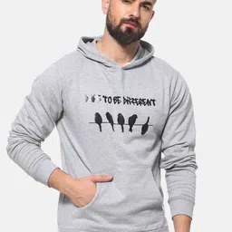 Campus Sutra Men Grey & Black Printed Hooded Sweatshirt-picture-38