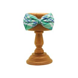 The Tie Hub Green & White Checked Pre-Tied Bow Tie-image-89