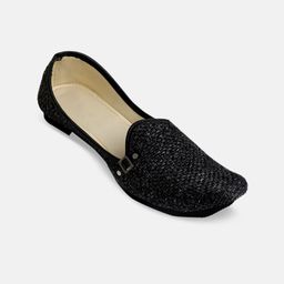 PANAHI Men Black Woven Design Mojaris-image-54