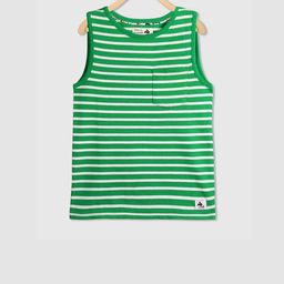 Cherry Crumble Kids Green Striped Round Neck T-shirt-image-14