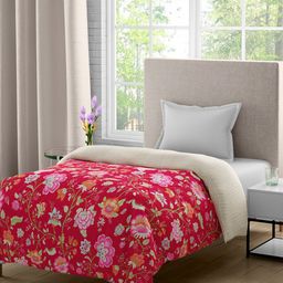 Portico New York Maroon Floral Heavy Winter 350 GSM Single Bed Comforter-image-11