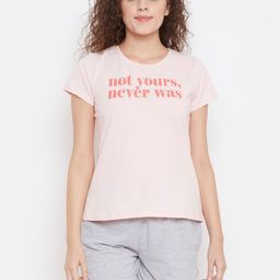 Clovia Women Pink & Grey Printed Night suit-image-48