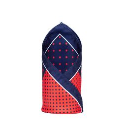 Alvaro Castagnino Navy Blue & Red Printed Pocket Square-11
