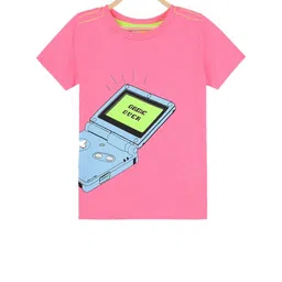 Cherry Crumble Unisex Kids Pink Printed Round Neck T-shirt-image-18