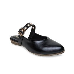 VALIOSAA Women Black Solid Mules-1