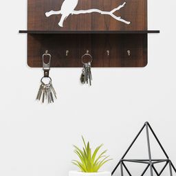 RANDOM Brown Single Bird Wall Shelf-11