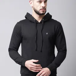 Friskers Men Black Solid Hooded Sweatshirt-picture-28