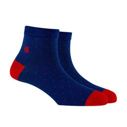 SockSoho Men Blue & Red Patterned Above Ankle-Length Socks-21