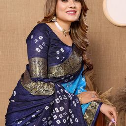 Bandhanivilla Zari Art Silk Bandhani Saree-picture-40