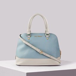 Lino Perros Blue & Grey Colourblocked Handheld Bag-image-52