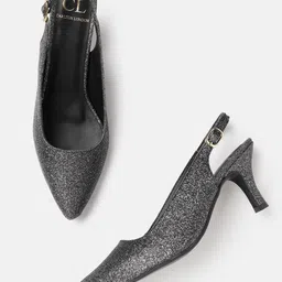 Carlton London Shimmery Pointed Toe Kitten Pumps-image-11