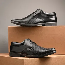 Azzaro Black Men Black Textured Semiformal Shoes-picture-55