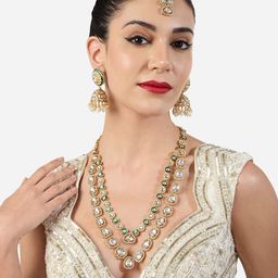 Zaveri Pearls Stone-Studded & Beaded Jewellery Set-image-73