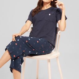 AV2 Women Printed Top & Capri Pure Cotton Night suit-picture-7