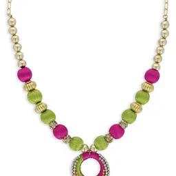 AKSHARA Girls Pink Gold-Plated Handcrafted Necklace-image-44