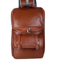 Leather World Unisex Tan Brown Solid Backpack-image-95