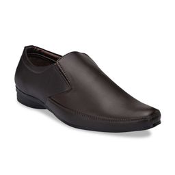Ferraiolo Men Brown Textured Formal Slip-Ons-image-72