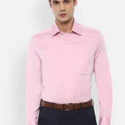 Louis Philippe Men Pink Regular Fit Solid Formal Shirt-image-25