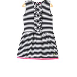 Cherry Crumble Girls Black Striped A-Line Dress-image-72