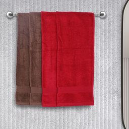 BIANCA Red & Brown Set of 4 Solid 500 GSM Hand Towels-image-109