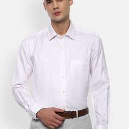 Luxure by Louis Philippe Men White Self Design Formal Shirt-image-34
