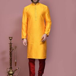 RANAK Woven Design Thread Work Straight Cotton Kurta-image-42