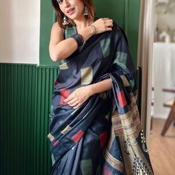 KALINI Ethnic Motifs Printed Saree With Blouse Piece-picture-3