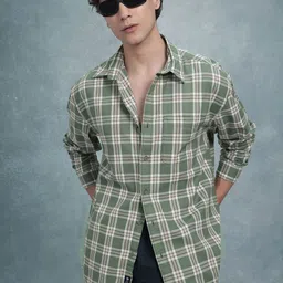 The Roadster Life Co. Pure Cotton Tartan Checks Opaque Relaxed Fit Casual Shirt-image-84