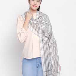Style Quotient Women Brown & White Checked Scarf-image-82