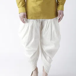 DEYANN Men Off White Solid Dhoti-image-100