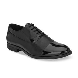 San Frissco Men Black Textured Formal Oxfords-image-60