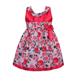 Wish Karo Girls Red & White Printed Fit and Flare Dress-picture-9