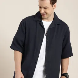 HERE&NOW Self design Relaxed Fit Opaque Casual Shirt-picture-47