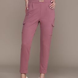 bebe Women Mauve Cargo Trousers-image-70