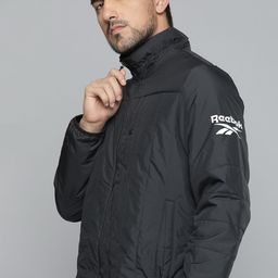 Reebok Men Black Solid Sporty Jacket-image-63