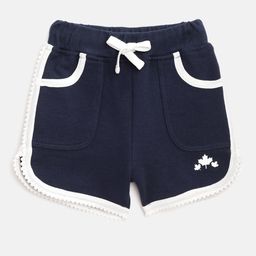 Rute Girls Navy Blue Solid Pure Cotton Slim Fit Regular Shorts-image-47