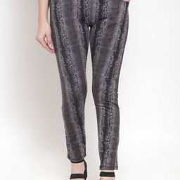 Westwood Women Grey Printed Loose Fit Regular Trousers-image-5