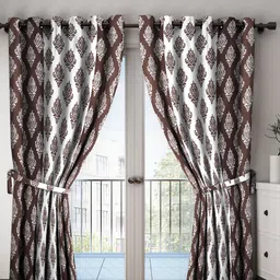 Cortina Set of 2 Block Printed Long Door Curtains-23