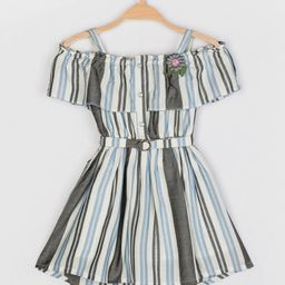 Peppermint Blue & Grey Striped Dress-image-60