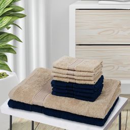 BIANCA Set Of 10 Solid Cotton 380 GSM Towel Set-15