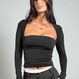 DressBerry Women Solid Fitted Top-image-99
