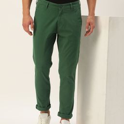 Mast & Harbour Men Solid Regular Fit Chinos Trousers-image-6