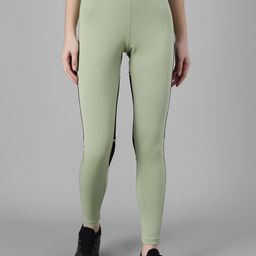 Kotty Women Green Solid Training Tights-image-65