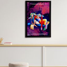 eCraftIndia Purple & Blue Lord Krishna Satin Matt Texture UV Art Painting-image-81