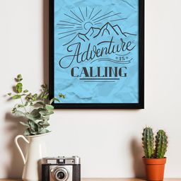 Art Street Blue UV Wall Art With Wooden Frame-image-97