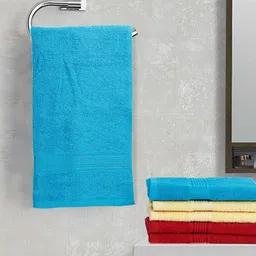 BIANCA Multicoloured Set of 6 Solid 380 GSM Cotton Hand Towels-3
