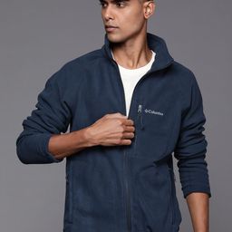 Columbia Men Navy Blue Fast Trek II Full Zip Fleece Outdoor Tailored Jacket-32