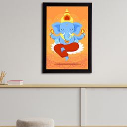 eCraftIndia Multi-Coloured Satin Matt Texture Lord Ganesha UV Wall Art-11