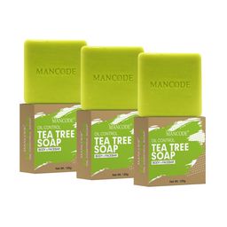 MANCODE Pack of 3 125gm Tea Tree Oil Control Soap-2